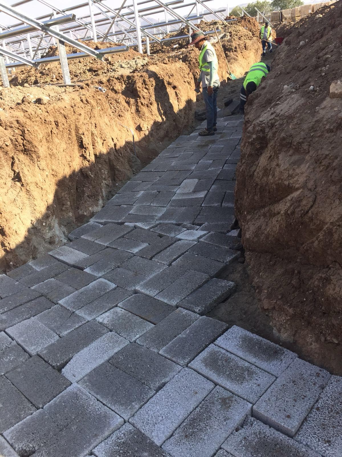 Solar cable trench construction