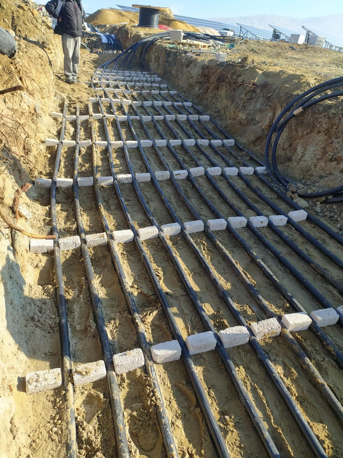 DC cable bed installation