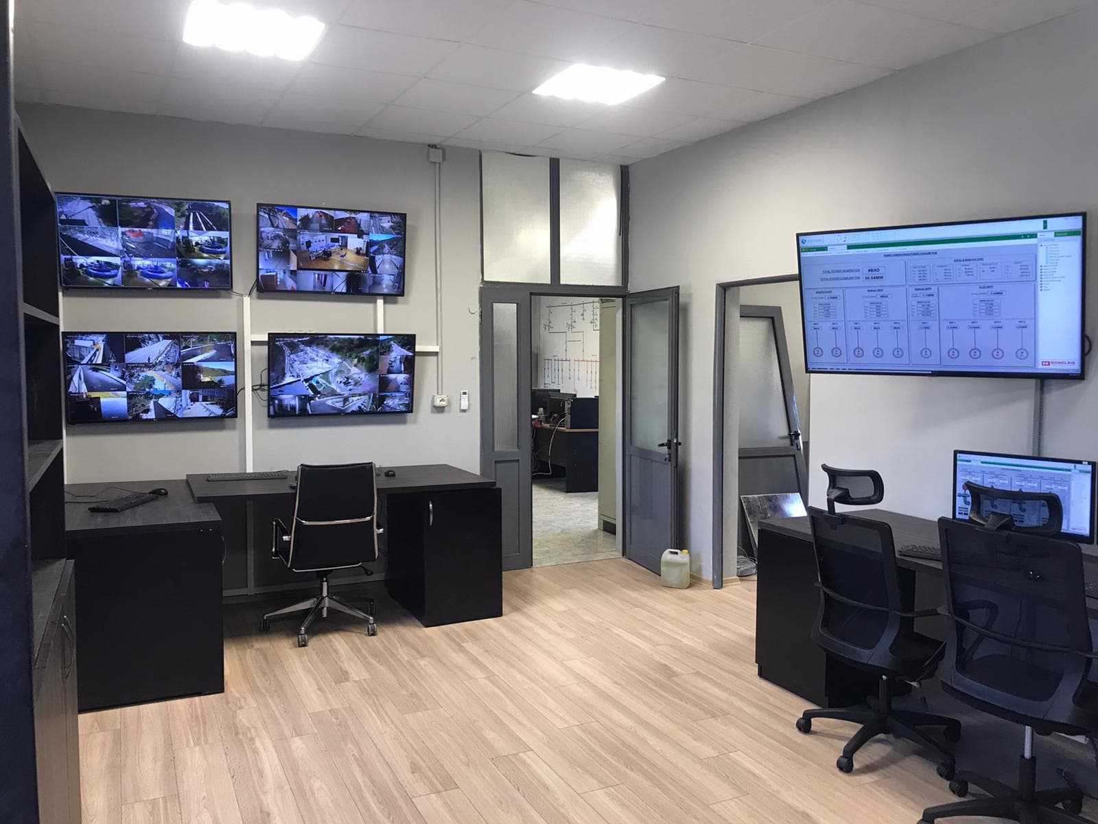 Hydropower SCADA and security monitoring room