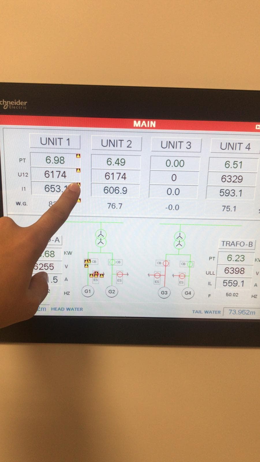 Hydropower SCADA screen - Schneider Electric